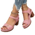 ELARA™ | Sandales femme grande taille : talon large et confort estival - Image 2