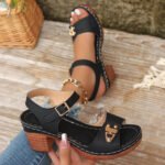 ELARA™ | Sandales femme grande taille : talon large et confort estival - Image 6