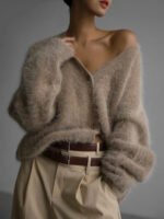 Élina | Cardigan V-Long pour une Élégance Décontractée Automne-Hiver - Image 2