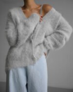 Élina | Cardigan V-Long pour une Élégance Décontractée Automne-Hiver - Image 3