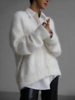 Élina | Cardigan V-Long pour une Élégance Décontractée Automne-Hiver - Image 6