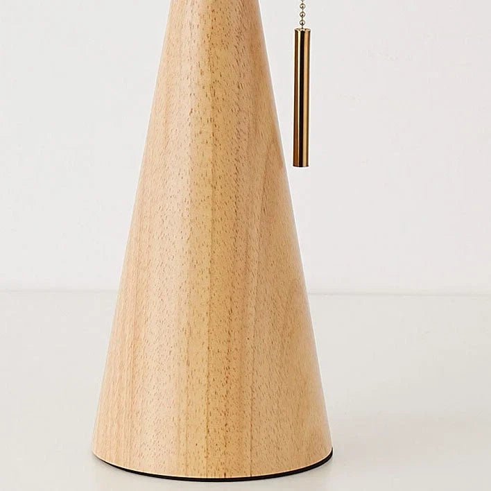 Japanese Wooden Table Lamp With Pleated Fabric Shade - Image 5