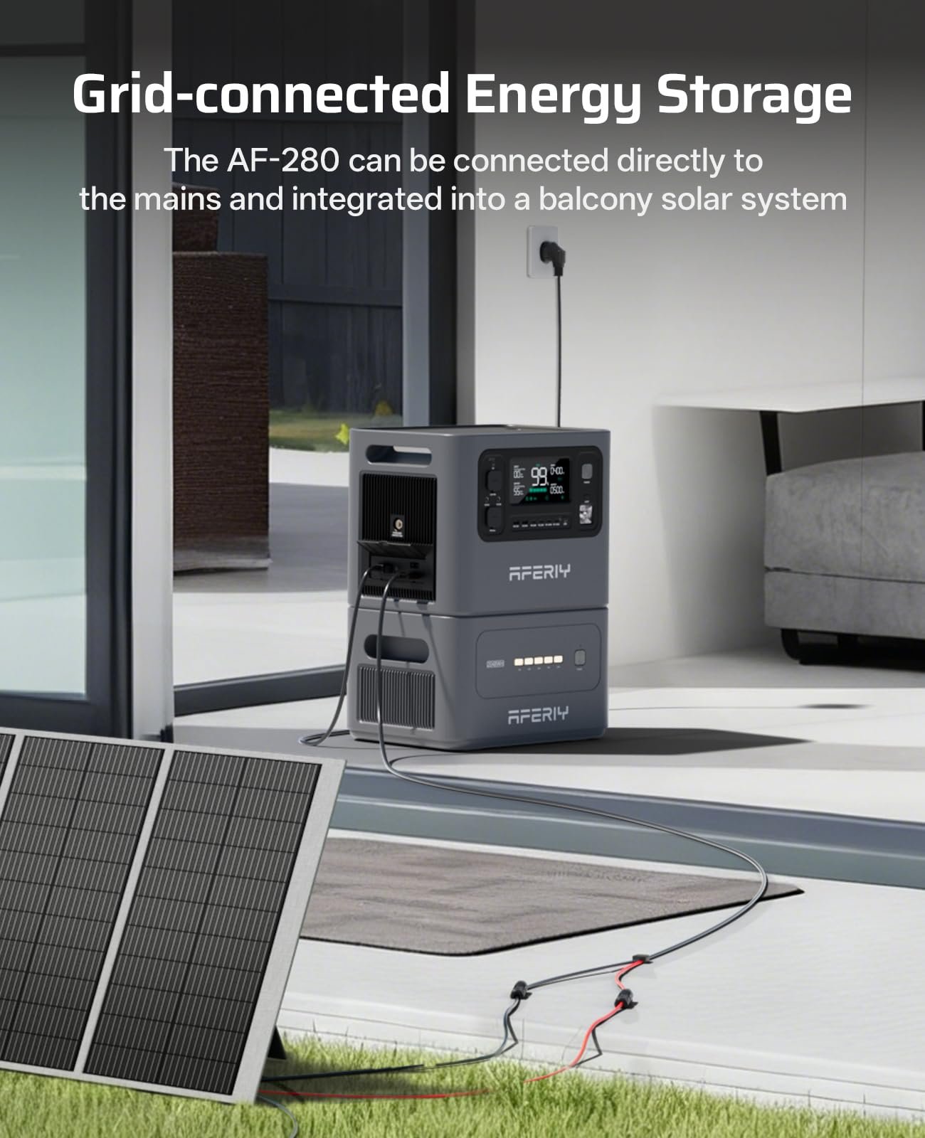 AFERIY P280 4096Wh Portable Power Station,with 1 Extra Battery,2800W Expandable Capacity LiFePO4 Battery Backup,Solar Generator for Home Use,Outdoor - Image 6