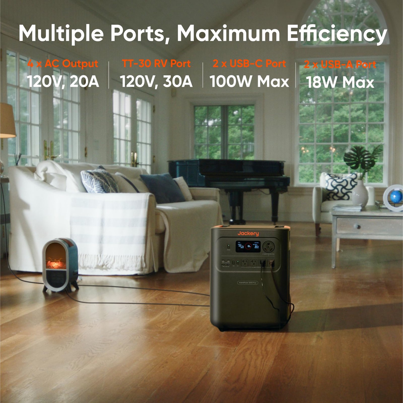 HomePower 3600 Plus Portable Power Station, 3600W AC Output, 3584Wh LFP Solar Generator - Image 7