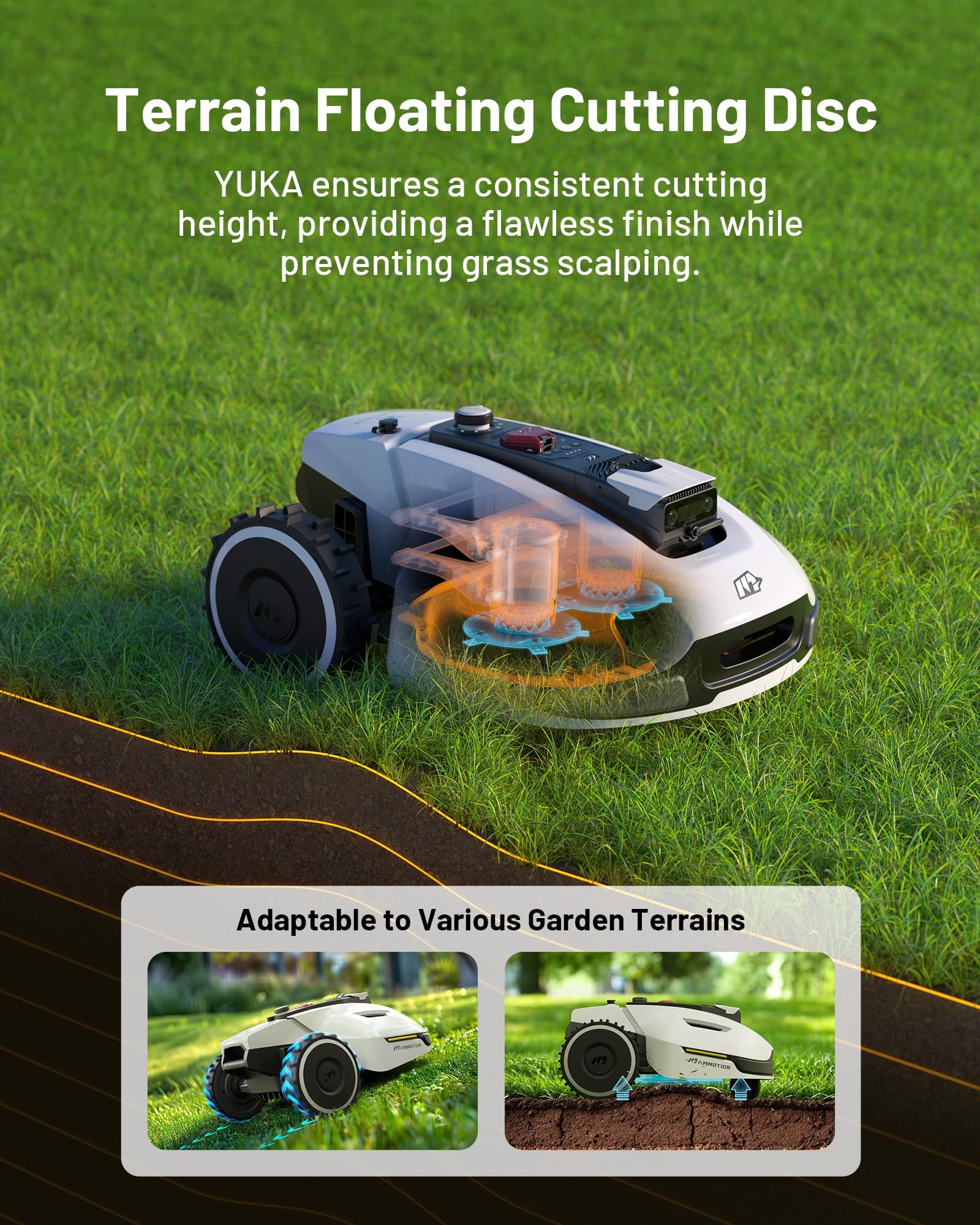 MAMMOTION YUKA 3000 Robot Lawn Mower, Perimeter Wire free,Recommended 3000 m, Max.4000 m,Equipped with Ultrasense Al vision, Handles 45% slopes - Image 3