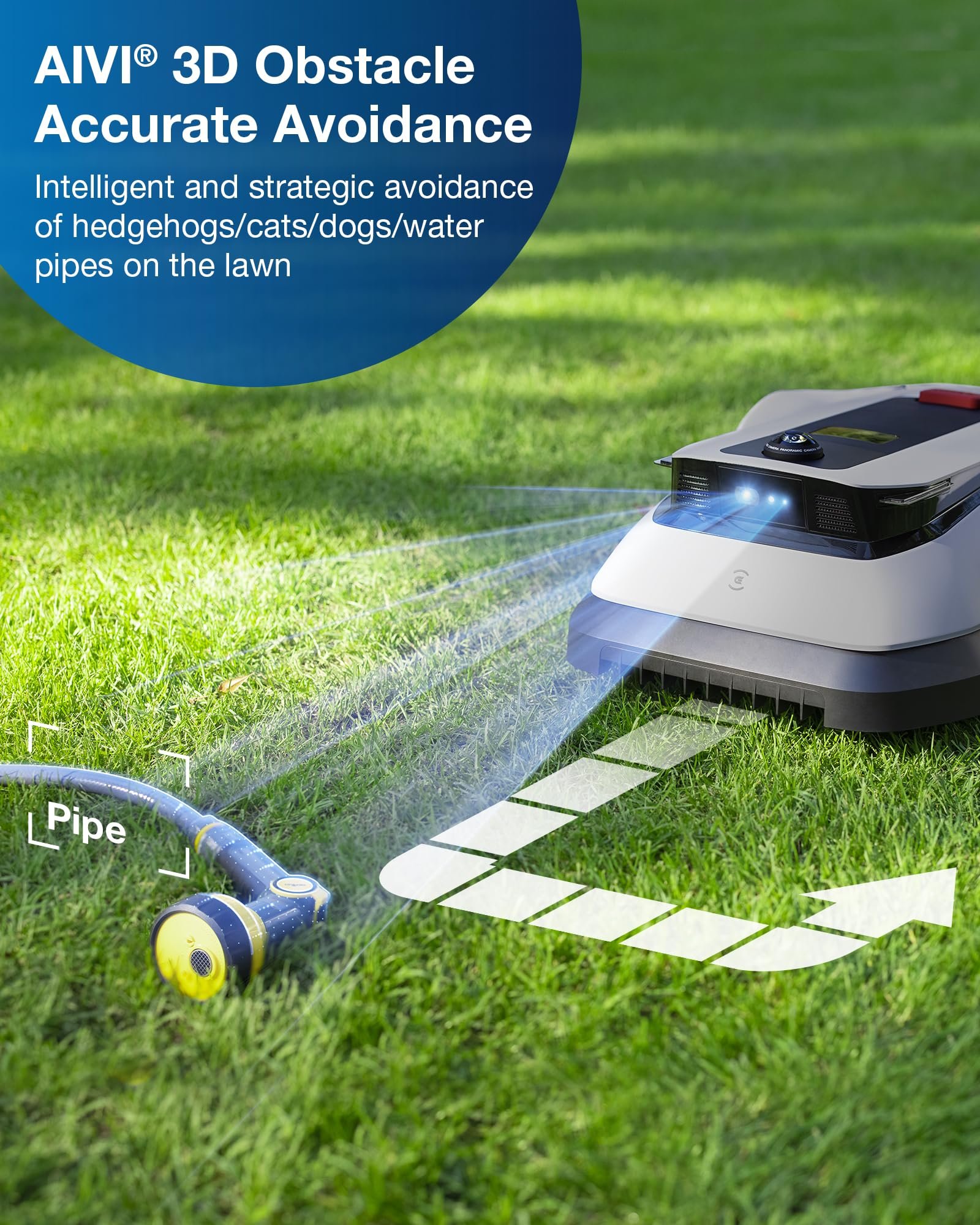 ECOVACS Goat G1-800 Robot Lawnmower No Boundary Wire for Gardens up to 800m2 (AIVI 3D Obstacle Avoidance, Intelligent Path Planning, No-entry Zone - Image 5