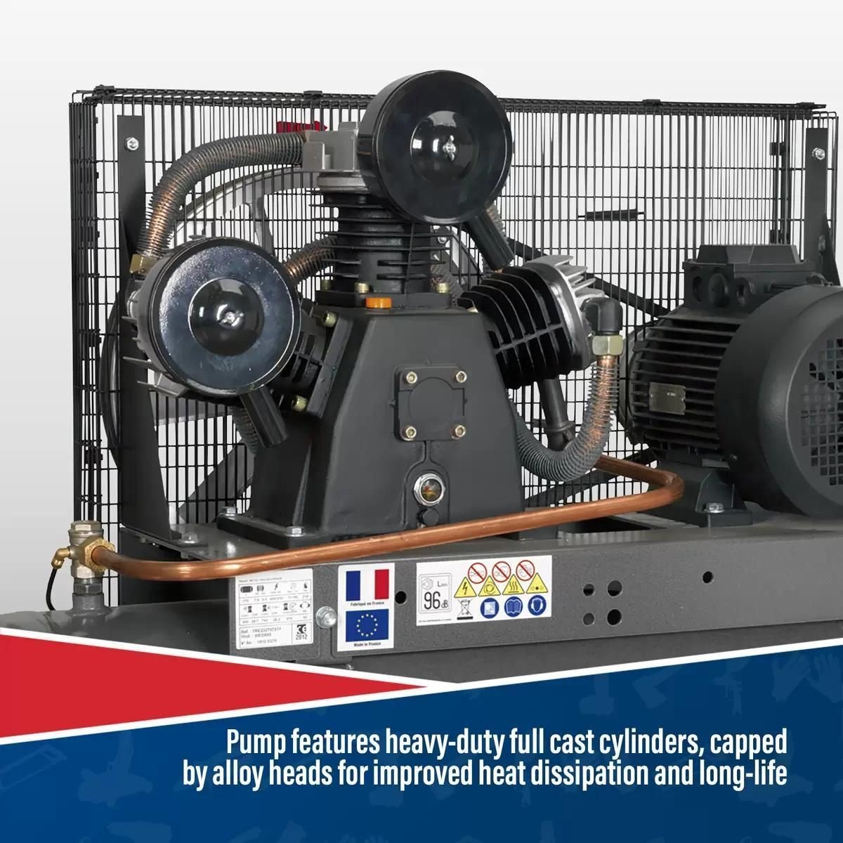 Sealey SAC32775B 270L Belt Drive Air Compressor 415V - Image 4