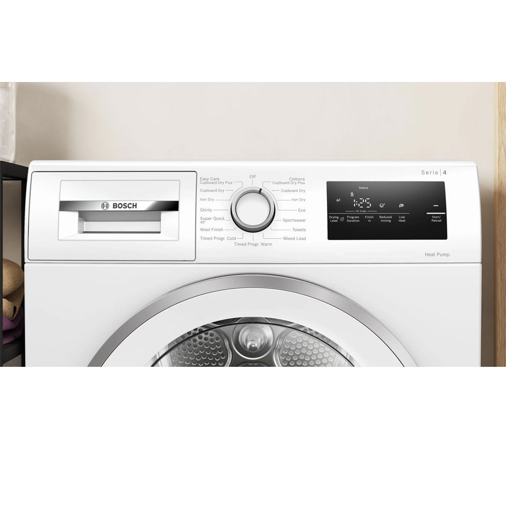 Bosch Series 4 WTH85226GB 8kg Freestanding Heat Pump Tumble Dryer White - A++ Rated - Image 4