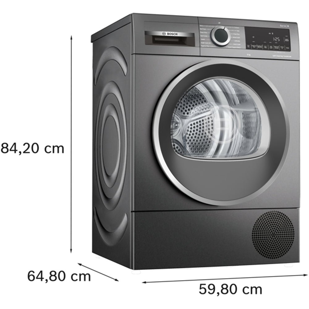 Bosch WQG245R1GB Series 6 9kg Heat Pump Tumble Dryer Graphite - A+++ Rated - Image 5