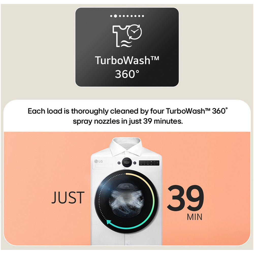 LG F4X7009TBB 9kg 1400 Spin AI Direct Drive Freestanding Washing Machine Black - Image 9
