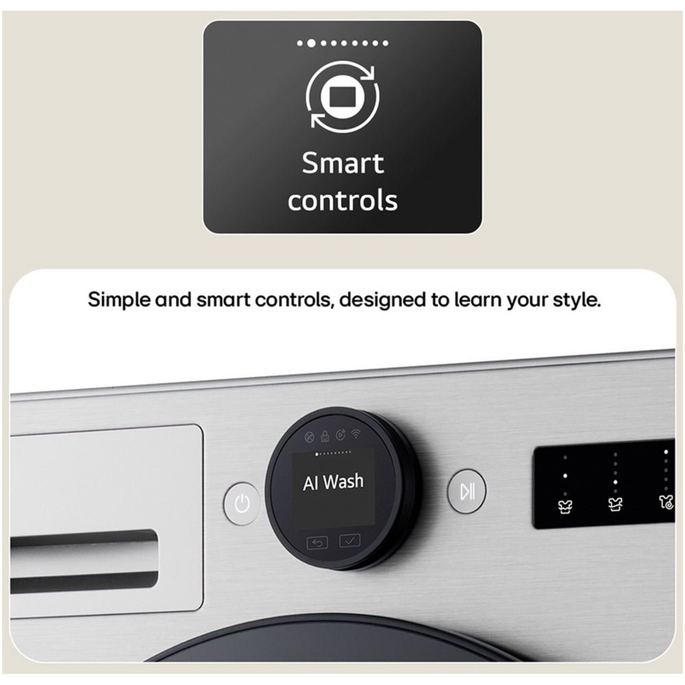 LG F4X7009TWB 9kg 1400 Spin AI Direct Drive Freestanding Washing Machine White - Image 7
