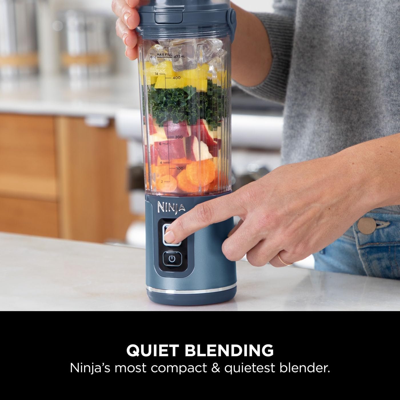 Ninja Blast Cordless Portable Blender Denim Blue BC151UKNV - Image 4