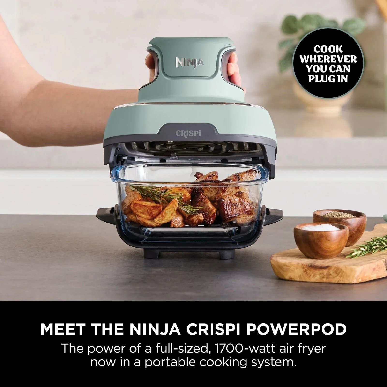 Ninja FN101UKSG CRISPi 4 in 1 Portable Glass Air Fryer Sage - Image 5