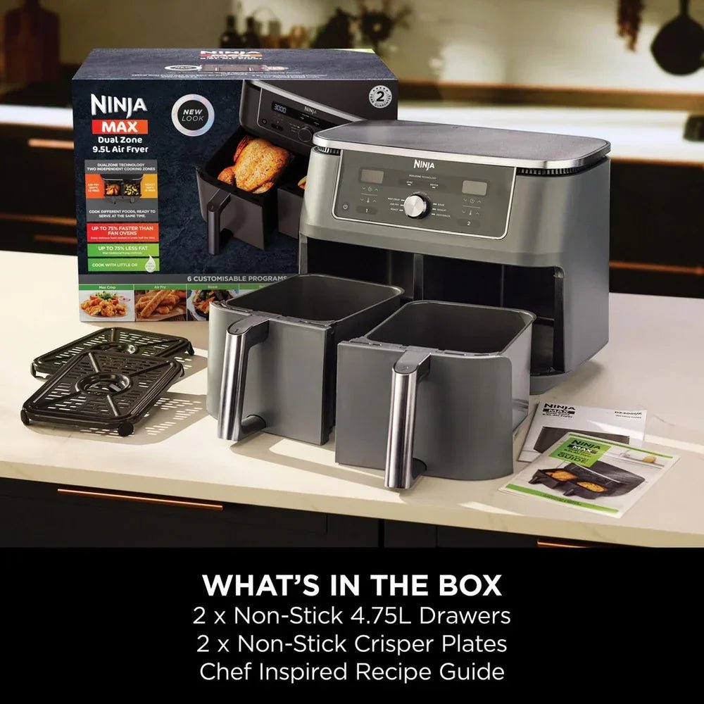 Ninja MAX 6 in 1 Dual Zone Air Fryer DZ400UK 9.5L - Gunmetal Grey - Image 9