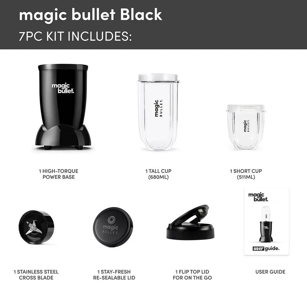 Nutribullet Magic Bullet Starter Kit All in one Food Processor and Blender 02227 Black - Image 3