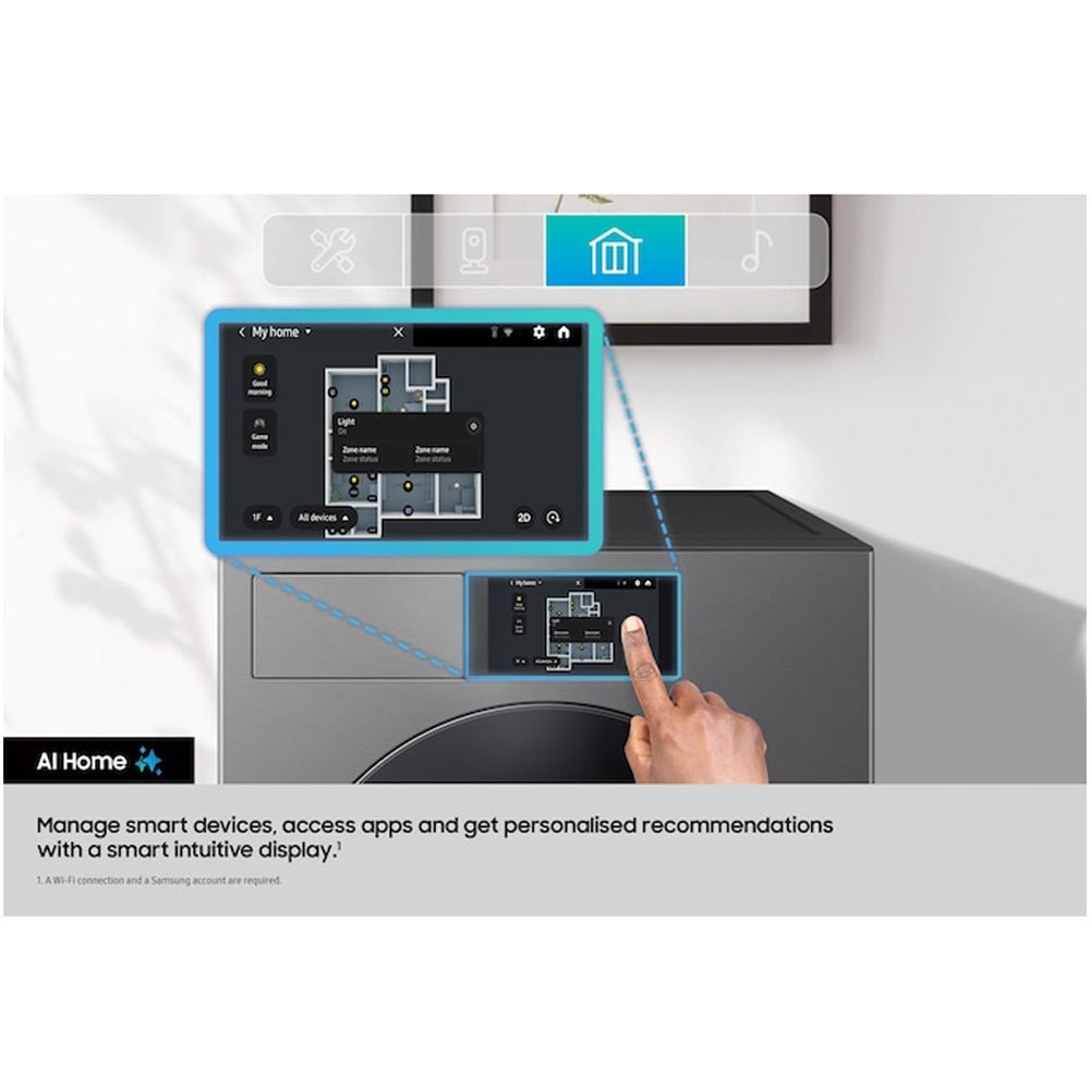 Samsung Series 9 WF90F09C4SU1 Bespoke AI Home 9kg 1400 Spin Smart Washing Machine Dark Steel - Image 8