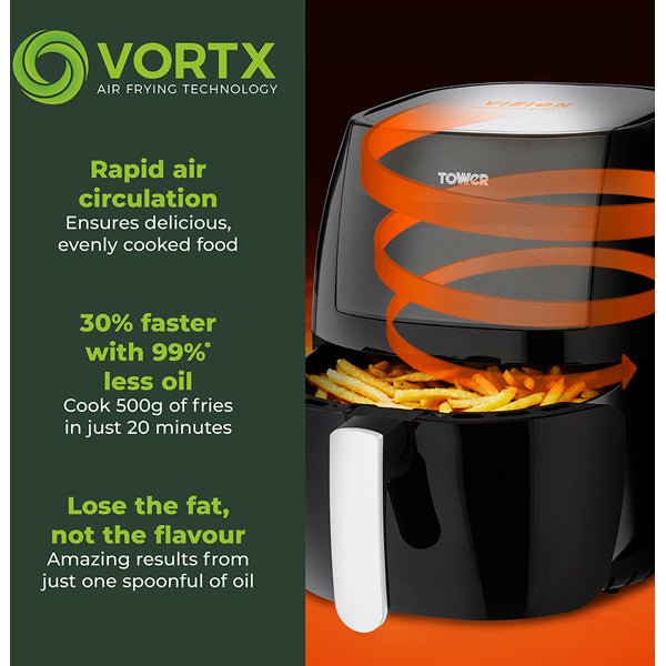 Tower T17072 Vortx Vizion 7 Litre Air Fryer With Digital Display - Image 4